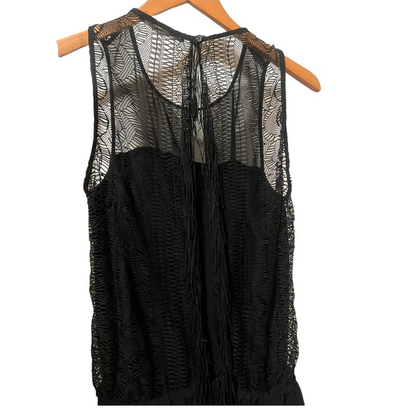 Zara Black Fringed Lace Back Romper - Picture 10 of 15